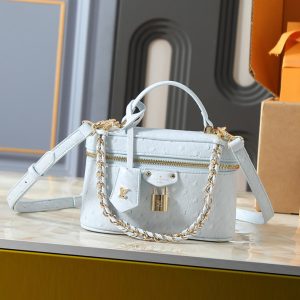 ルイ・ヴィトン ハンドバッグ オーストリッチ ライトブルー N85911