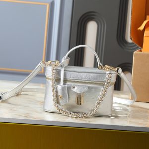 ルイ・ヴィトン ハンドバッグ オーストリッチ シルバー N85911