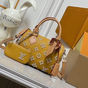 ルイ・ヴィトン ハンドバッグ モノグラム パール装飾 イエロー M41120