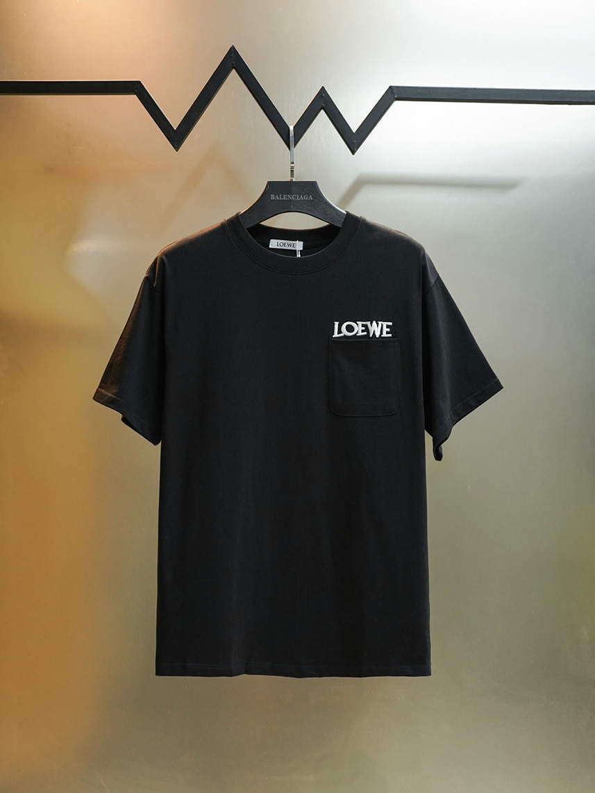 ロエベ ポケット付きTシャツ ロゴ刺繍 FS417