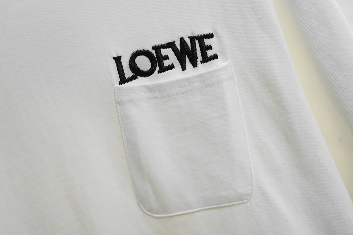 ロエベ ポケット付きTシャツ ロゴ刺繍 FS418 - 画像 (11)