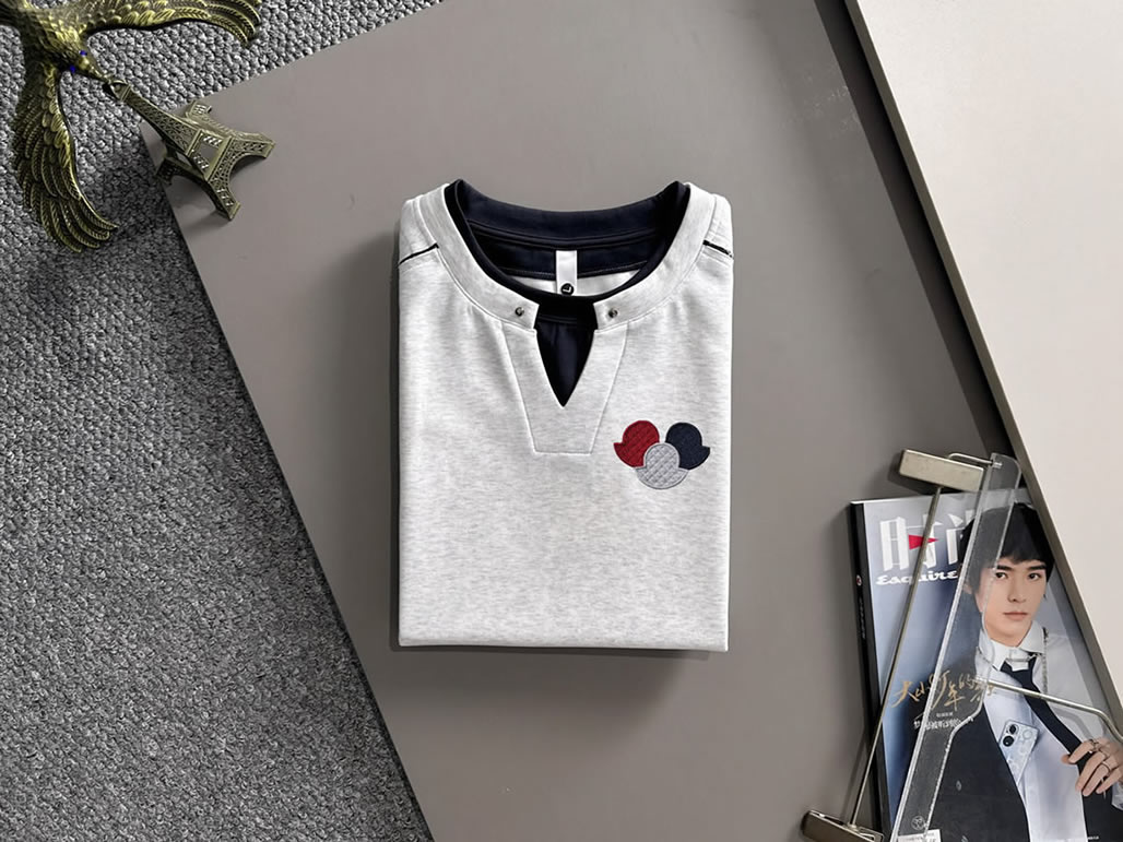 モンクレール フェイクレイヤードTシャツ ロゴ刺繍 FS423 - 画像 (2)