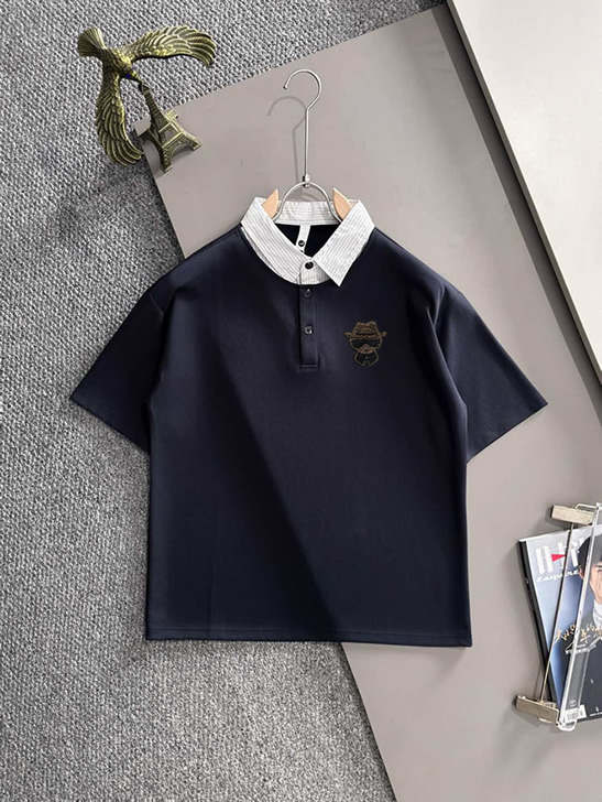 フェンディ フェイクレイヤードTシャツ ロゴ刺繍 FS429