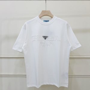 プラダ ロゴ刺繍Tシャツ トライアングルロゴ FS437