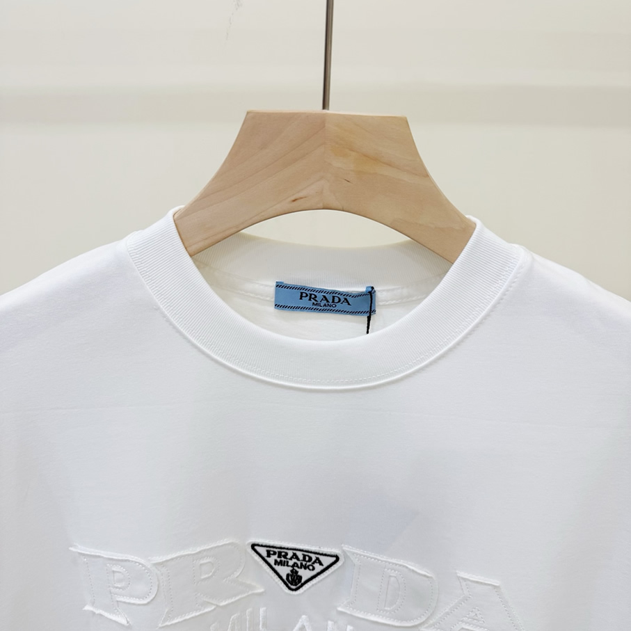 プラダ ロゴ刺繍Tシャツ トライアングルロゴ FS437 - 画像 (2)