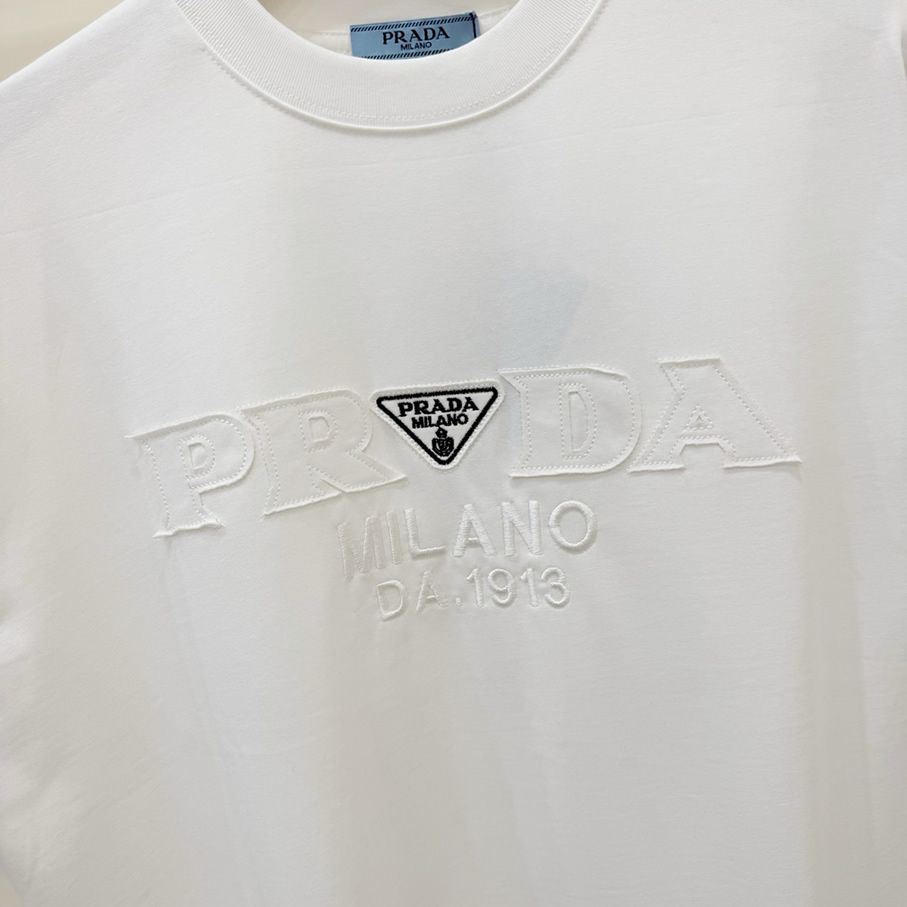 プラダ ロゴ刺繍Tシャツ トライアングルロゴ FS437 - 画像 (3)