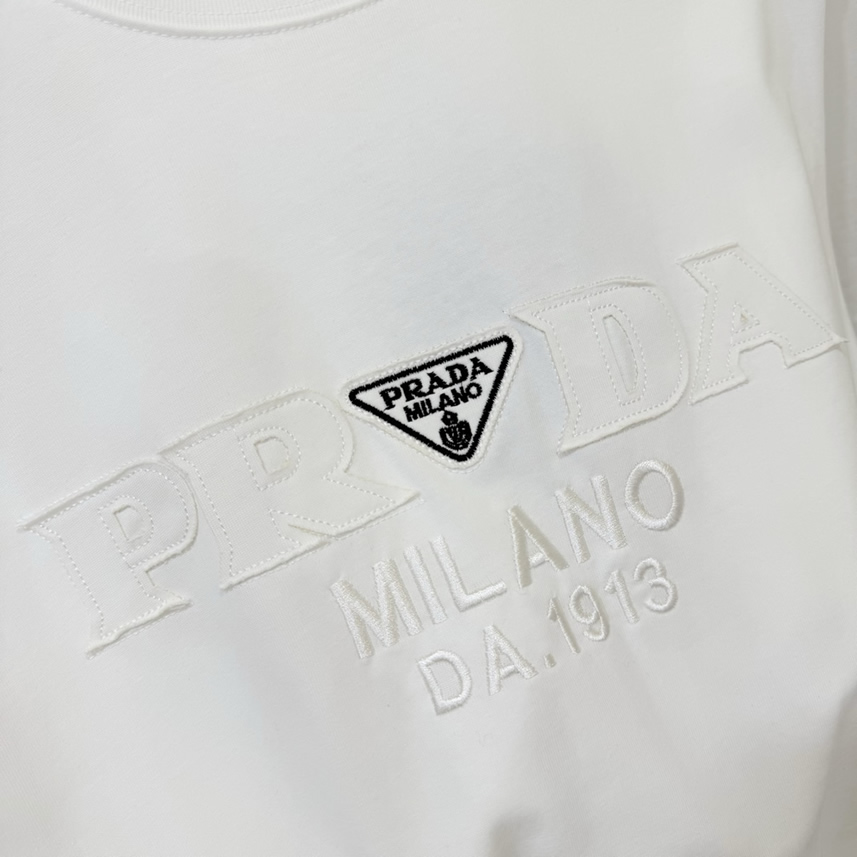 プラダ ロゴ刺繍Tシャツ トライアングルロゴ FS437 - 画像 (4)