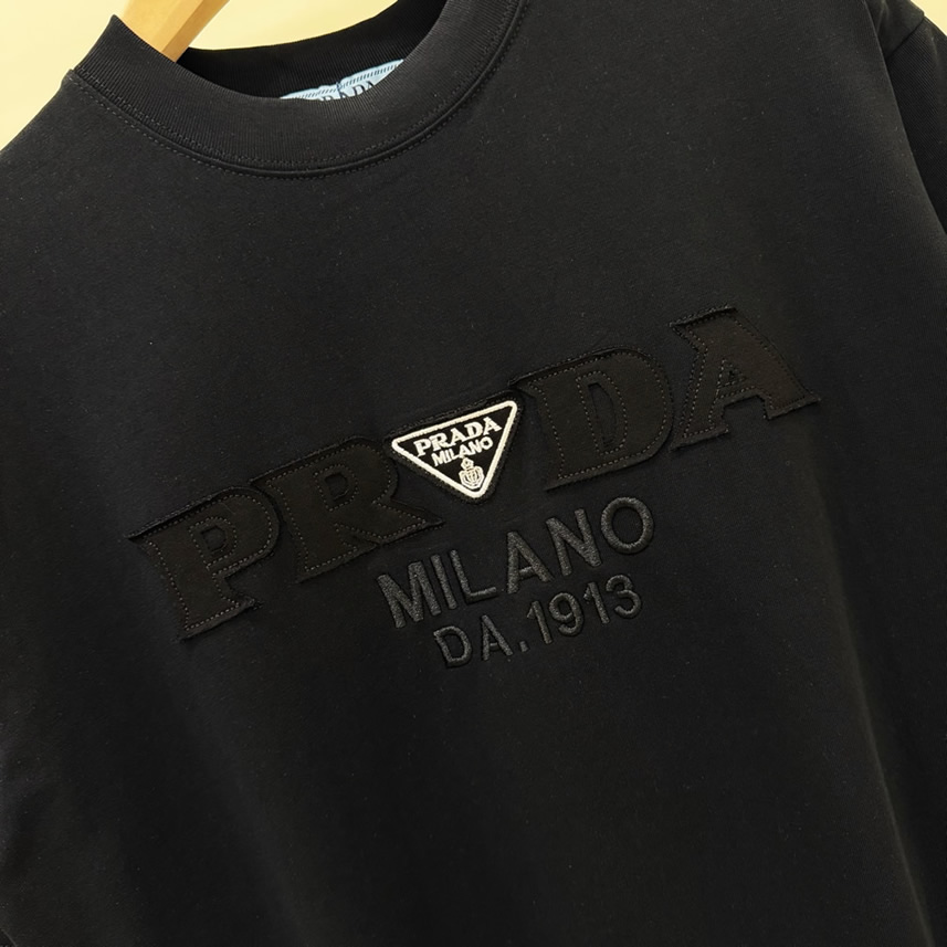 プラダ ロゴ刺繍Tシャツ トライアングルロゴ FS438 - 画像 (2)