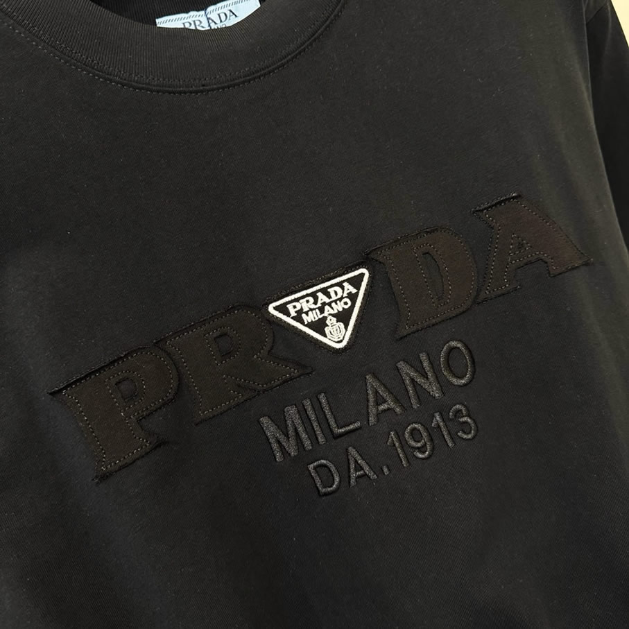 プラダ ロゴ刺繍Tシャツ トライアングルロゴ FS438 - 画像 (4)