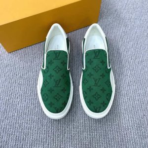 ルイ・ヴィトン スリッポン モノグラム グリーン/ホワイト shoes450