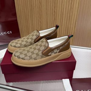 グッチ スリッポン GGキャンバス ベージュ/ブラウン shoes458