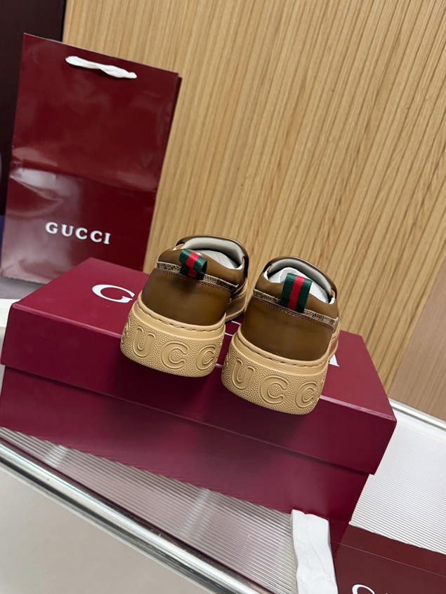 グッチ スリッポン GGキャンバス ベージュ/ブラウン shoes458 - 画像 (5)
