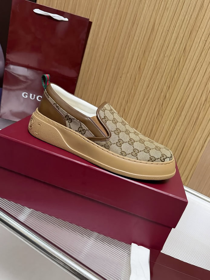 グッチ スリッポン GGキャンバス ベージュ/ブラウン shoes458 - 画像 (6)