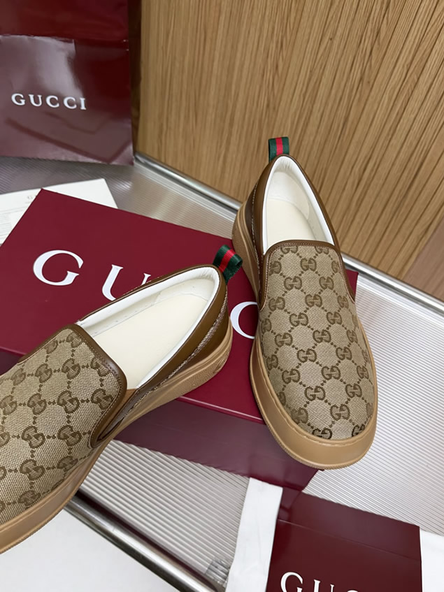 グッチ スリッポン GGキャンバス ベージュ/ブラウン shoes458 - 画像 (10)