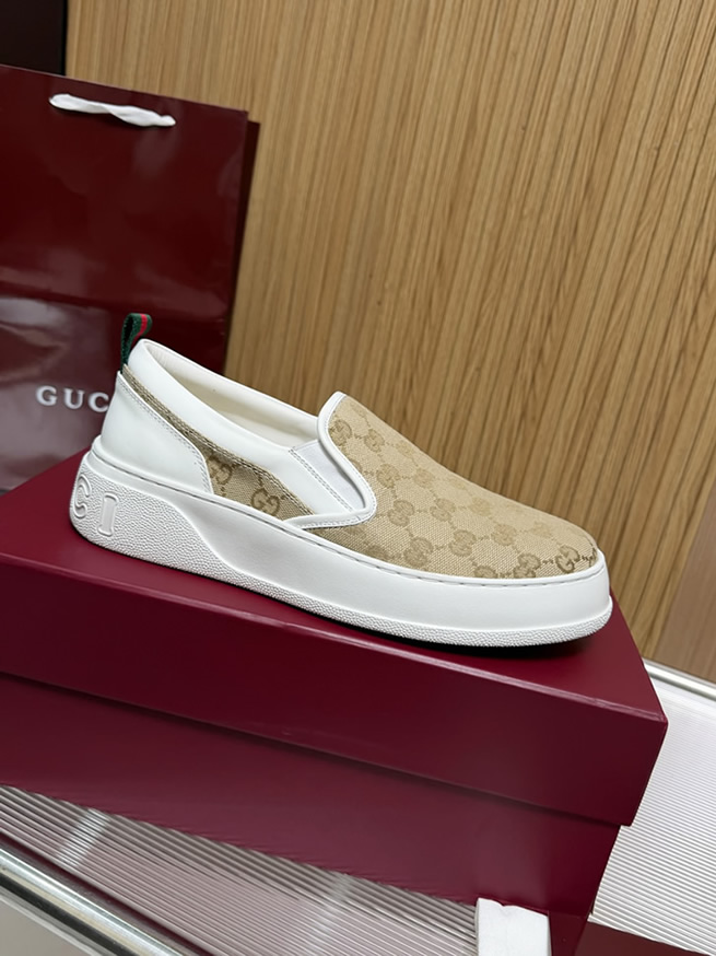 グッチ スリッポン GGキャンバス ベージュ/ホワイト shoes459 - 画像 (5)