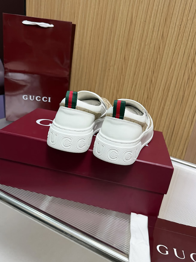 グッチ スリッポン GGキャンバス ベージュ/ホワイト shoes459 - 画像 (6)