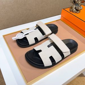 エルメス サンダル シプレ ベージュ/ホワイト shoes469