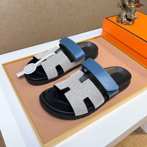 エルメス サンダル シプレ ブルー/ホワイト shoes470