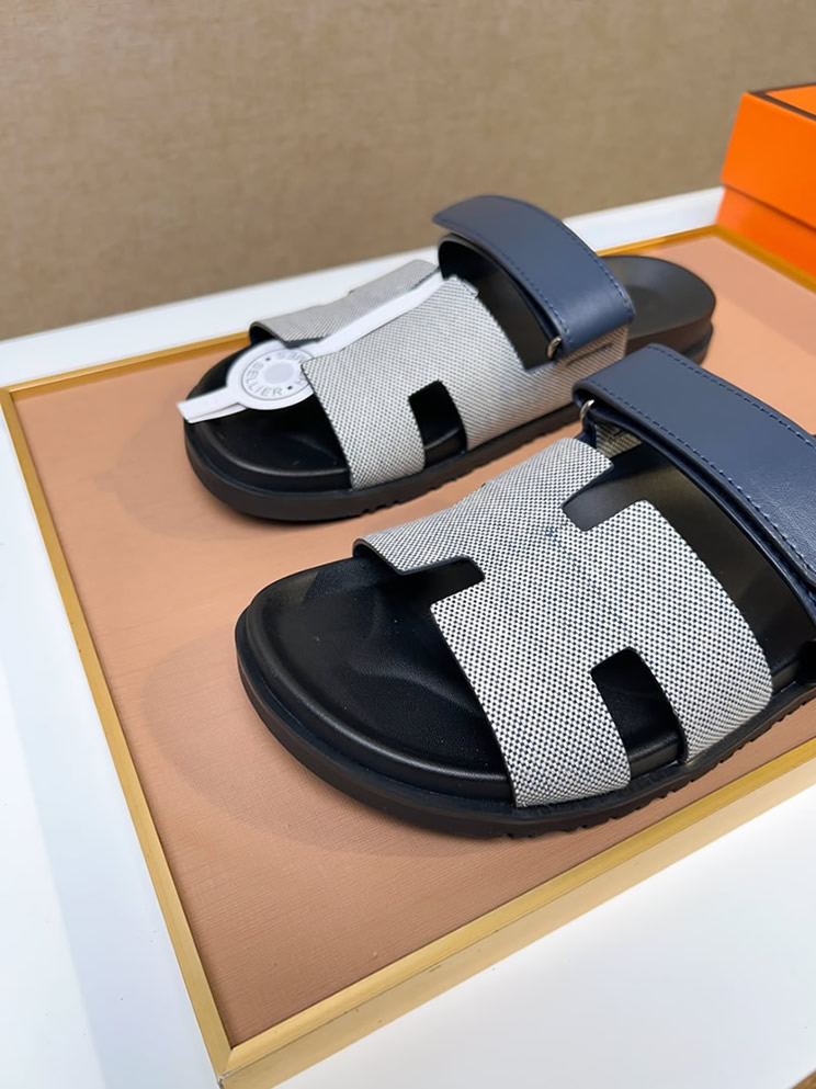 エルメス サンダル シプレ グレー/ネイビー shoes473 - 画像 (3)
