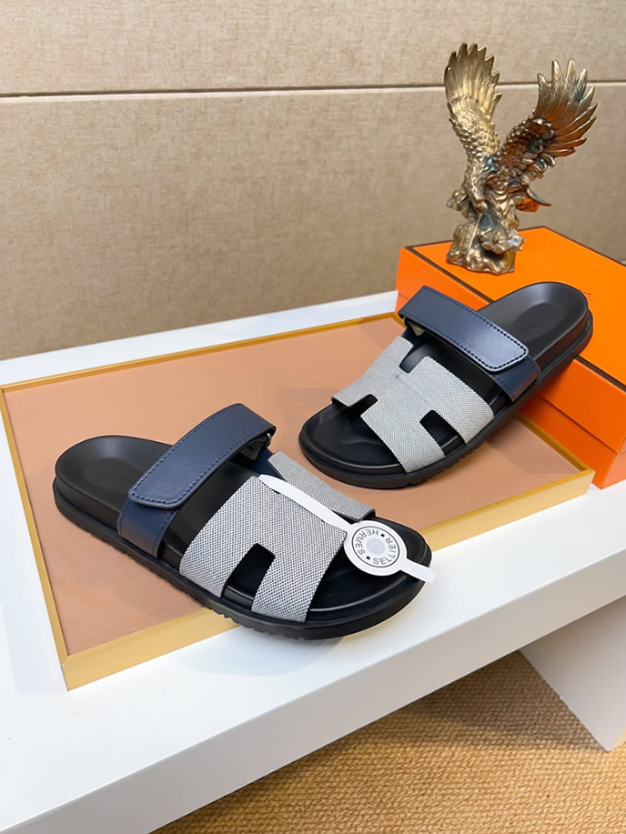 エルメス サンダル シプレ グレー/ネイビー shoes473 - 画像 (4)