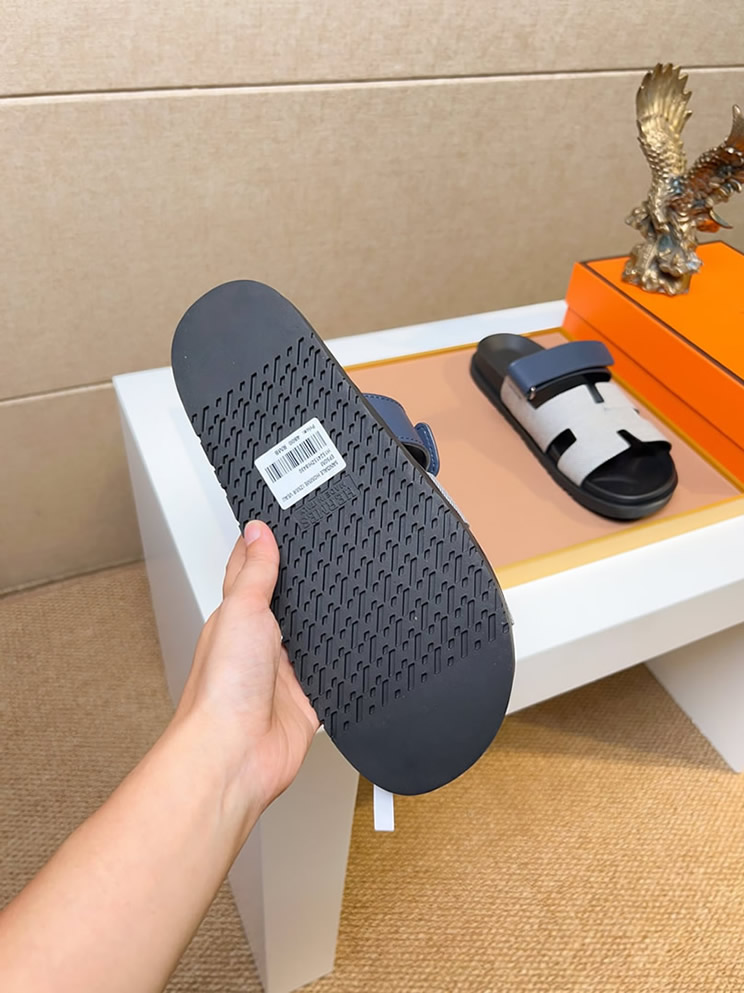 エルメス サンダル シプレ グレー/ネイビー shoes473 - 画像 (6)