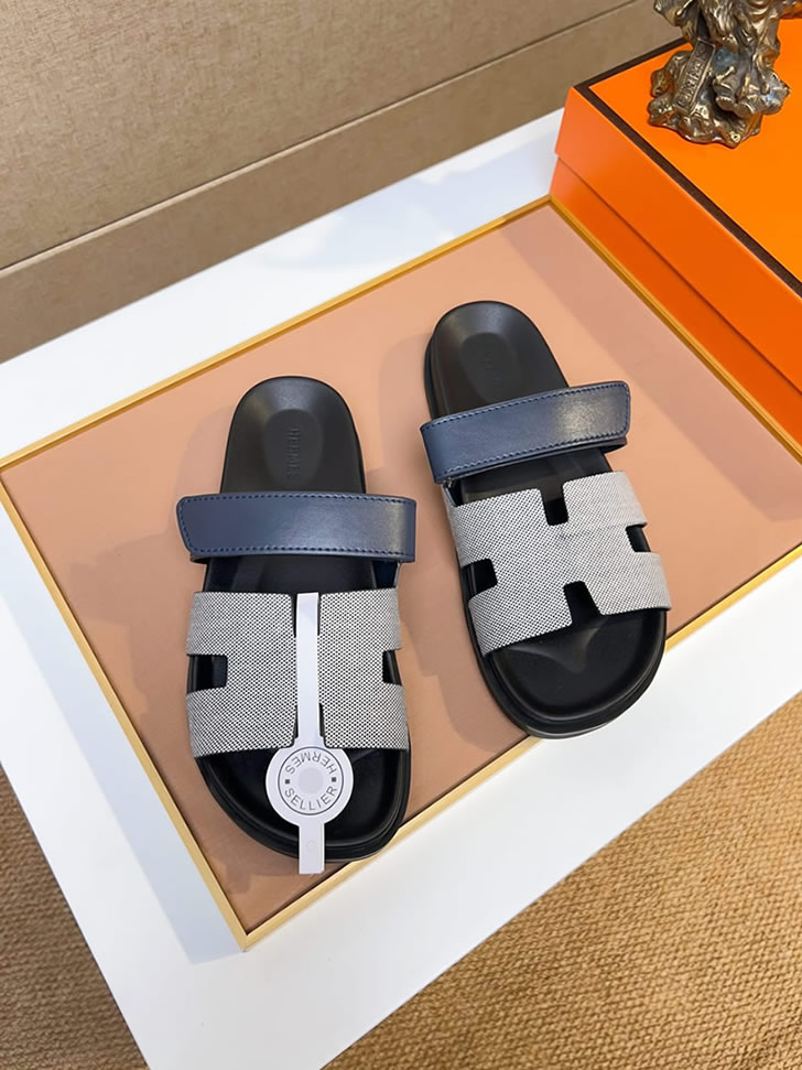 エルメス サンダル シプレ グレー/ネイビー shoes473 - 画像 (8)