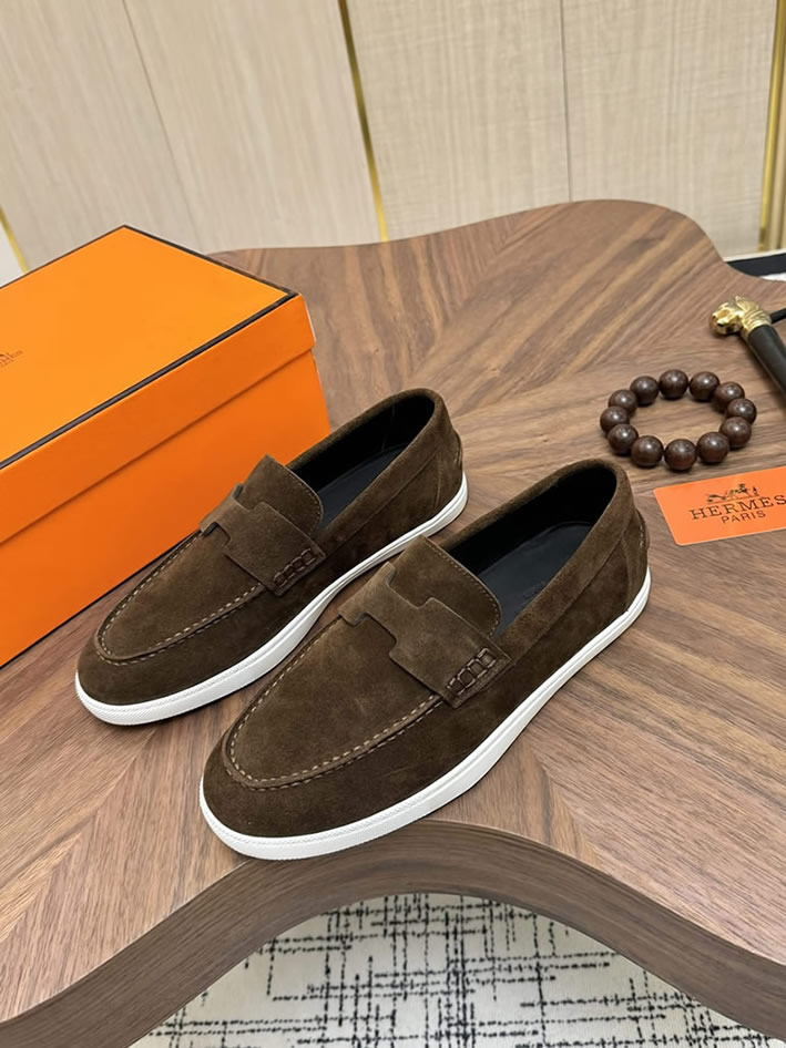エルメス ローファー ダークブラウン shoes477