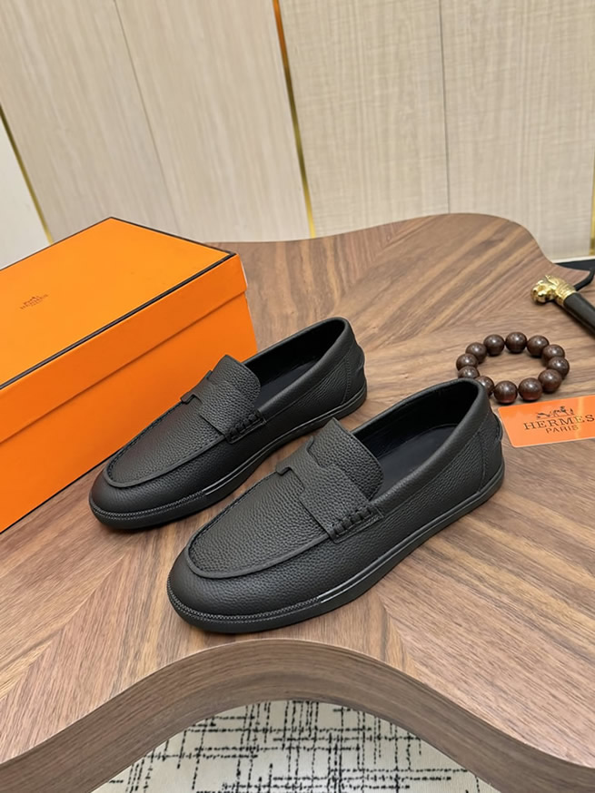 エルメス ローファー ブラック shoes479