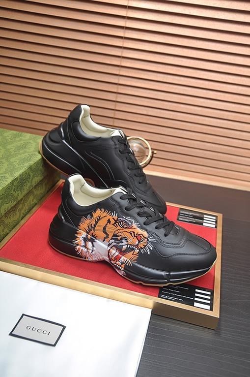 グッチ タイガーモチーフ 厚底スニーカー ブラック shoes496 - 画像 (6)