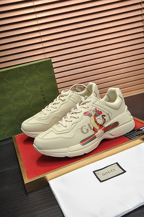 グッチ ティガー・ウェブストライプ 厚底スニーカー オフホワイト shoes501 - 画像 (4)