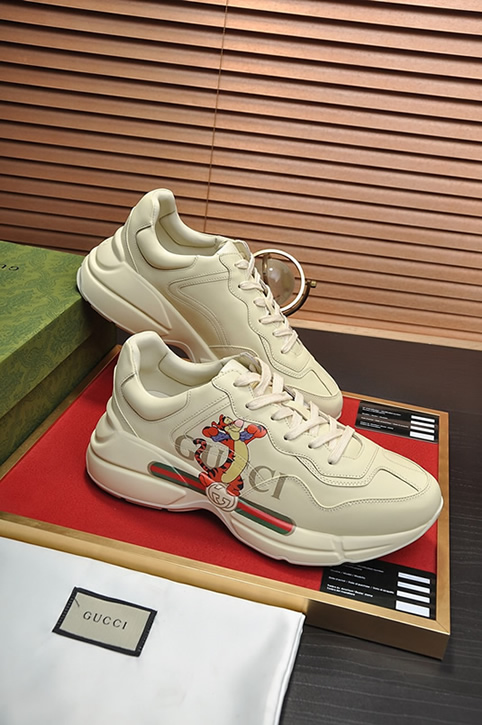 グッチ ティガー・ウェブストライプ 厚底スニーカー オフホワイト shoes501 - 画像 (6)