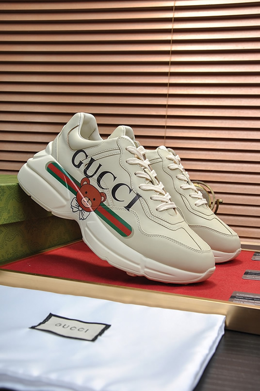 グッチ テディベア・ウェブストライプ 厚底スニーカー オフホワイト shoes503 - 画像 (3)