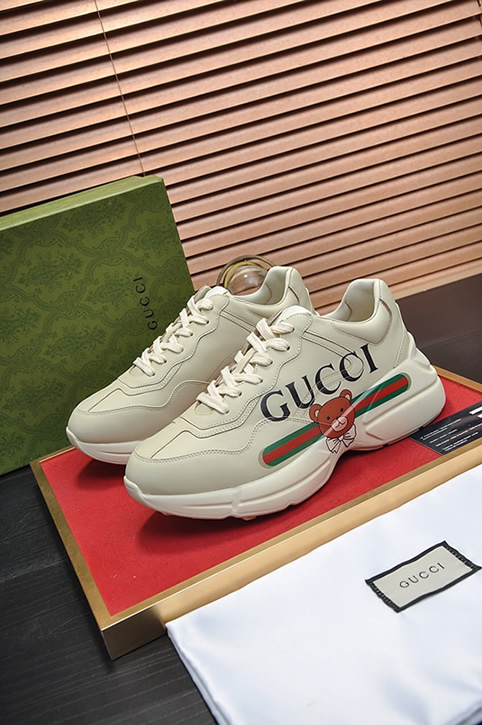 グッチ テディベア・ウェブストライプ 厚底スニーカー オフホワイト shoes503 - 画像 (4)