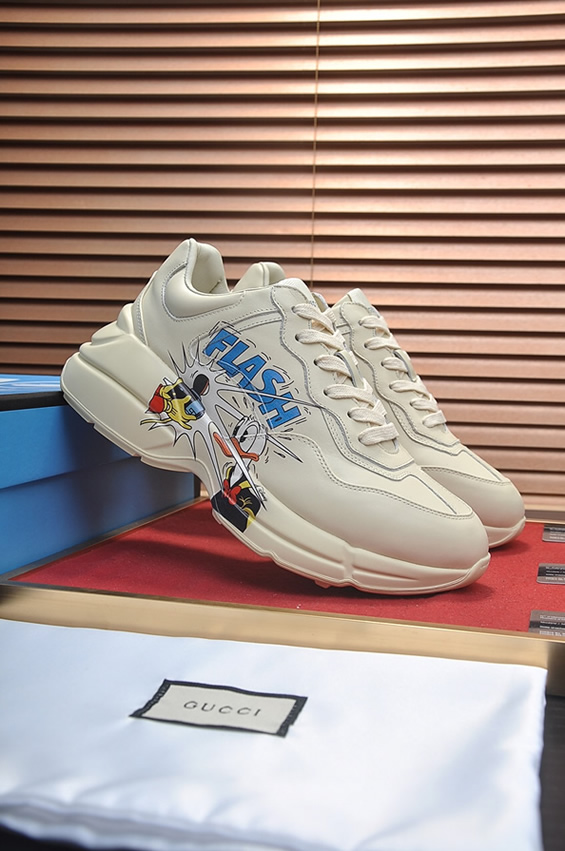 グッチ ドナルドダック「FLASH」厚底スニーカー オフホワイト shoes505 - 画像 (3)