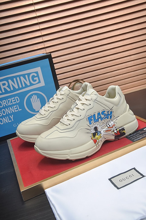 グッチ ドナルドダック「FLASH」厚底スニーカー オフホワイト shoes505 - 画像 (4)
