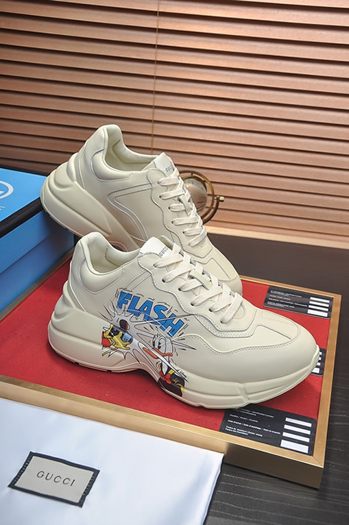 グッチ ドナルドダック「FLASH」厚底スニーカー オフホワイト shoes505 - 画像 (6)
