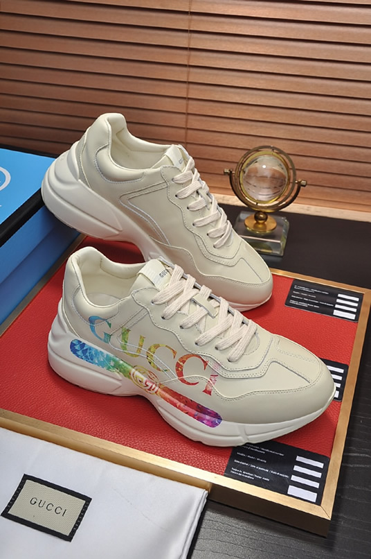 グッチ レインボーロゴ 厚底スニーカー オフホワイト shoes507 - 画像 (6)