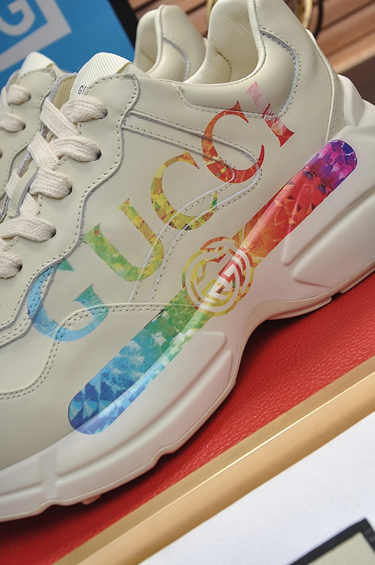 グッチ レインボーロゴ 厚底スニーカー オフホワイト shoes507 - 画像 (8)
