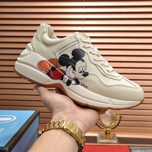 グッチ ディズニー ミッキーマウス 厚底スニーカー オフホワイト shoes508