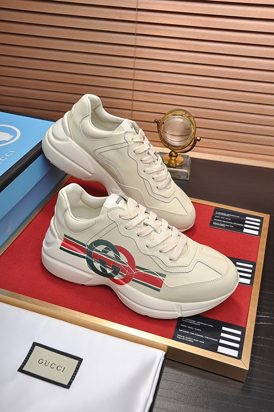 グッチ インターロッキングG・ウェブストライプ 厚底スニーカー オフホワイト shoes511 - 画像 (6)