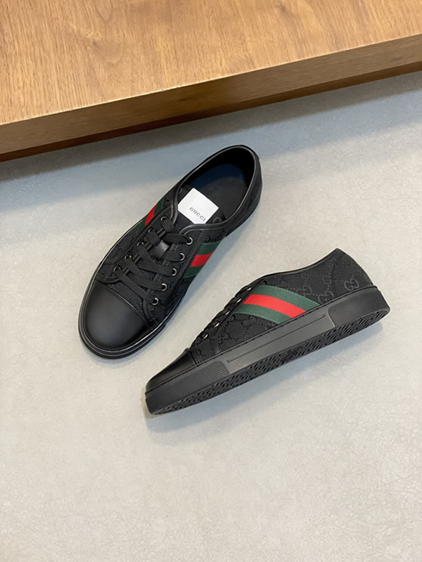グッチ GGキャンバス ウェブストライプ スニーカー ブラック shoes520 - 画像 (5)