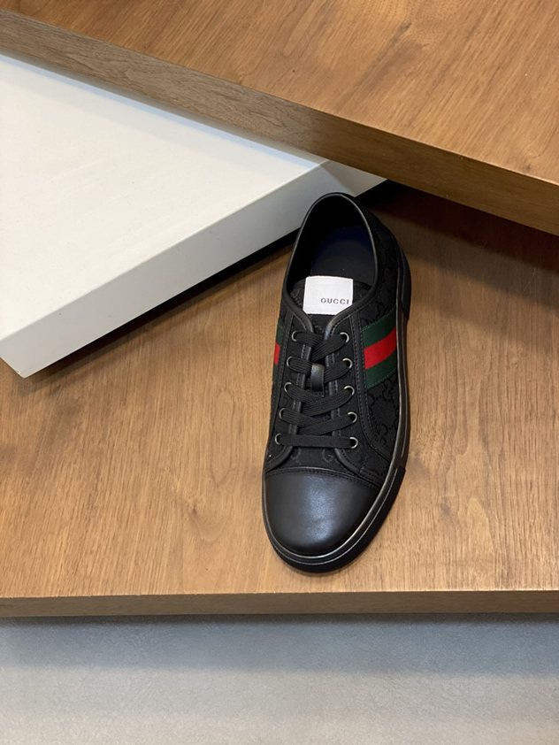 グッチ GGキャンバス ウェブストライプ スニーカー ブラック shoes520 - 画像 (6)