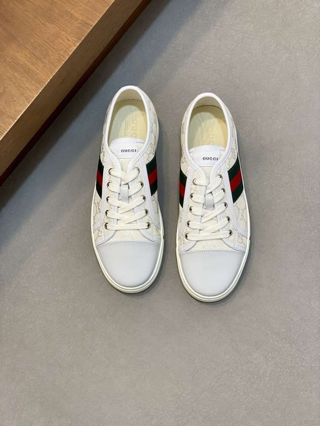 グッチ GGキャンバス ウェブストライプ スニーカー オフホワイト shoes522 - 画像 (2)