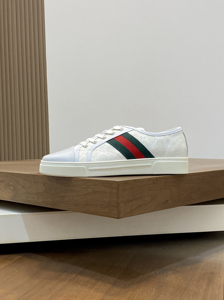 グッチ GGキャンバス ウェブストライプ スニーカー オフホワイト shoes522 - 画像 (3)
