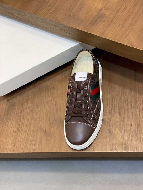 グッチ GGキャンバス ウェブストライプ スニーカー ダークブラウン shoes523 - 画像 (6)