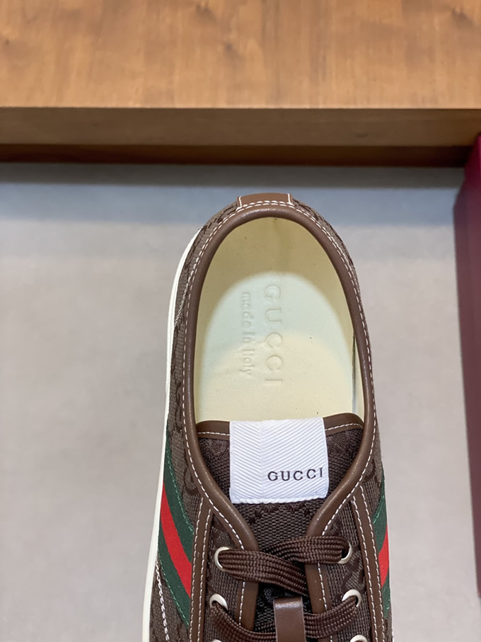 グッチ GGキャンバス ウェブストライプ スニーカー ダークブラウン shoes523 - 画像 (7)