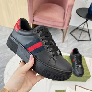 グッチ ウェブストライプ 厚底スニーカー ブラック shoes524