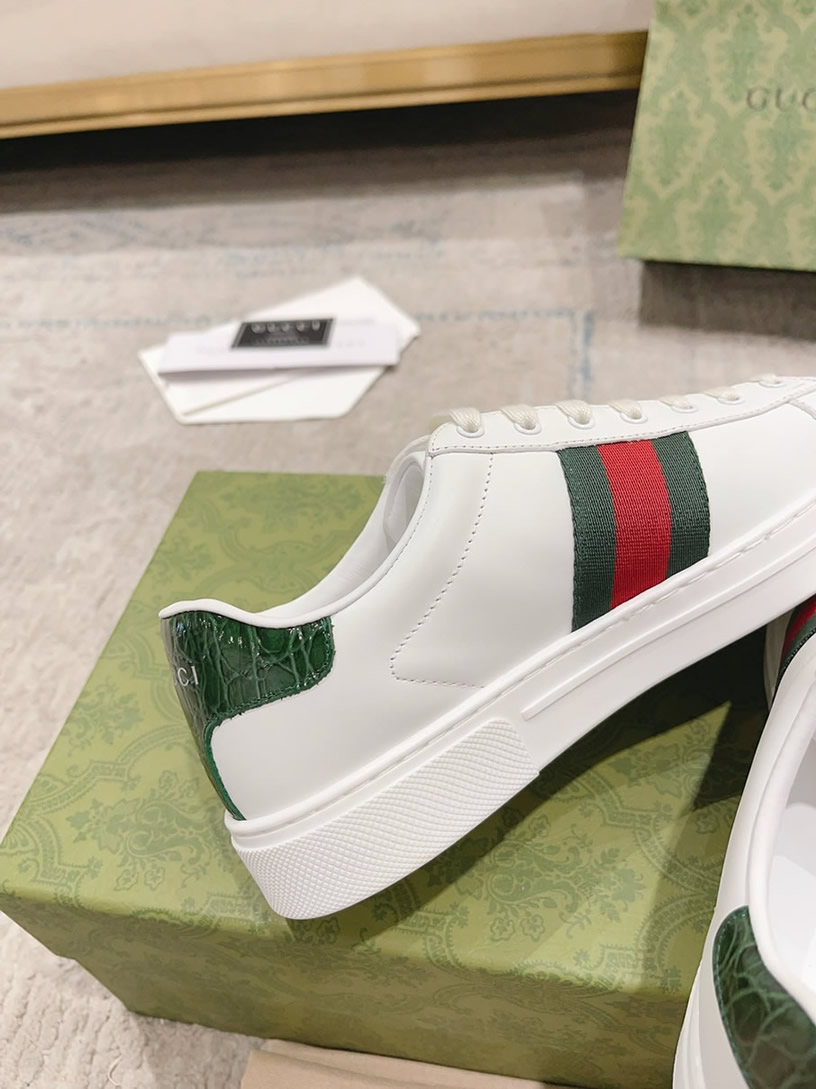 グッチ ウェブストライプ レザー スニーカー ホワイト shoes528 - 画像 (7)