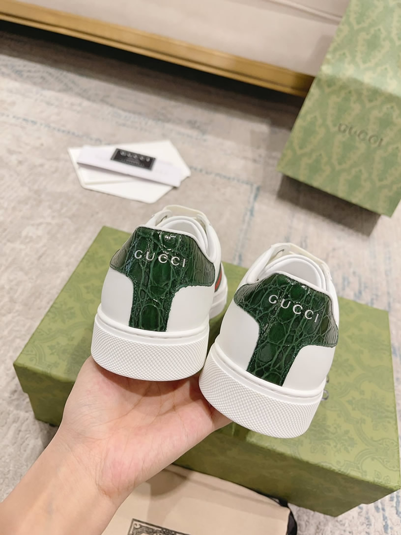 グッチ ウェブストライプ レザー スニーカー ホワイト shoes528 - 画像 (8)