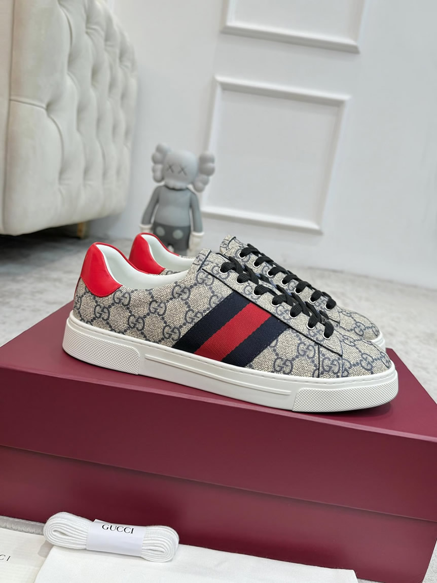 グッチ GGスプリーム ウェブストライプ スニーカー ベージュ shoes531 - 画像 (2)